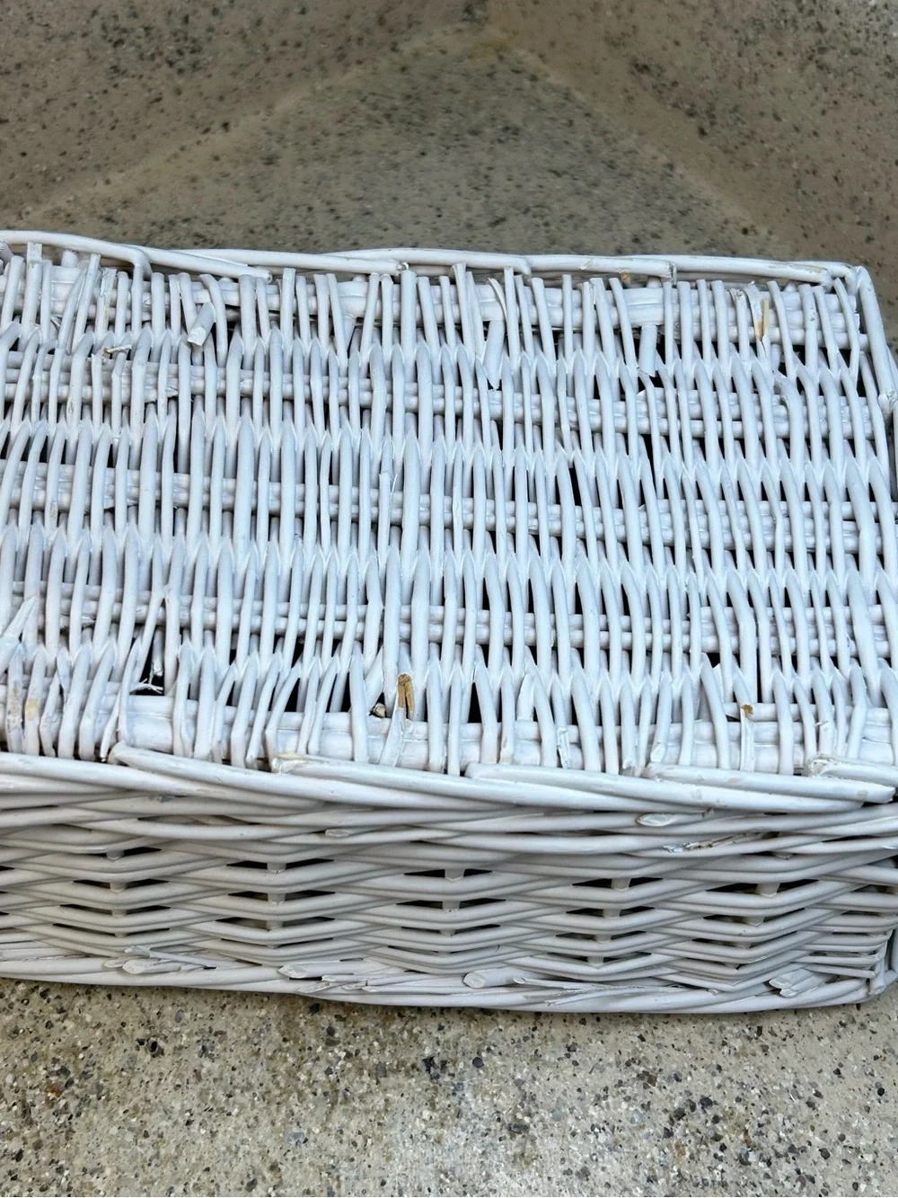 Set of Two White Wicker Storage Baskets - Versatile Home Accents Organizer
